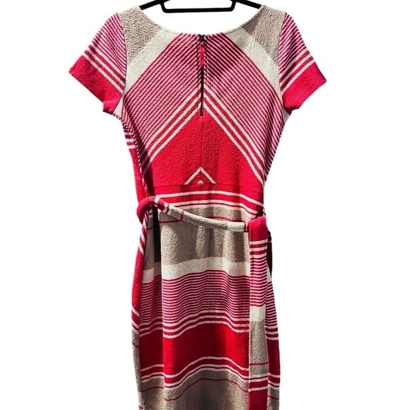 Anthropologie Lilka Sorella Orange Striped Short Sleeve Cotton Dress Size Medium - Picture 6 of 8